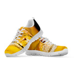 Yellow Python Snake Print White Sneakers
