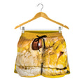 Yellow Python Snake Print Women's Shorts