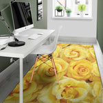 Yellow Rose Print Area Rug