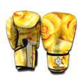 Yellow Rose Print Boxing Gloves