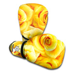 Yellow Rose Print Boxing Gloves
