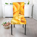 Yellow Rose Print Dining Chair Slipcover