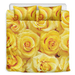 Yellow Rose Print Duvet Cover Bedding Set