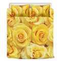 Yellow Rose Print Duvet Cover Bedding Set