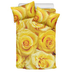 Yellow Rose Print Duvet Cover Bedding Set