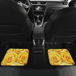 Yellow Rose Print Front and Back Car Floor Mats