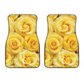 Yellow Rose Print Front Car Floor Mats