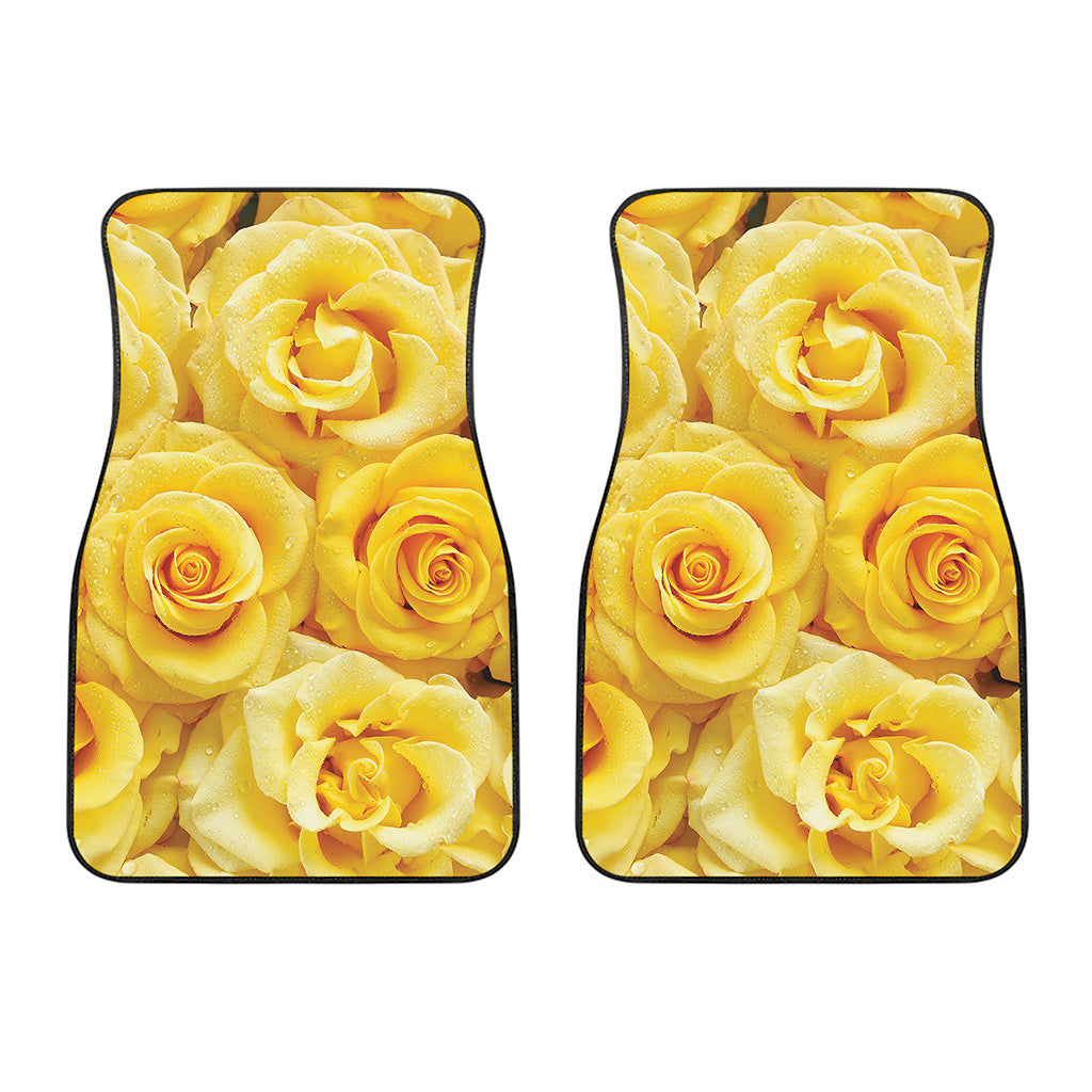 Yellow Rose Print Front Car Floor Mats