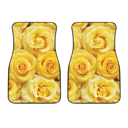 Yellow Rose Print Front Car Floor Mats