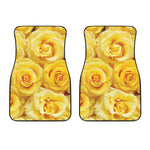 Yellow Rose Print Front Car Floor Mats
