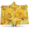 Yellow Rose Print Hooded Blanket