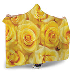 Yellow Rose Print Hooded Blanket