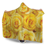 Yellow Rose Print Hooded Blanket