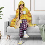 Yellow Rose Print Hooded Blanket