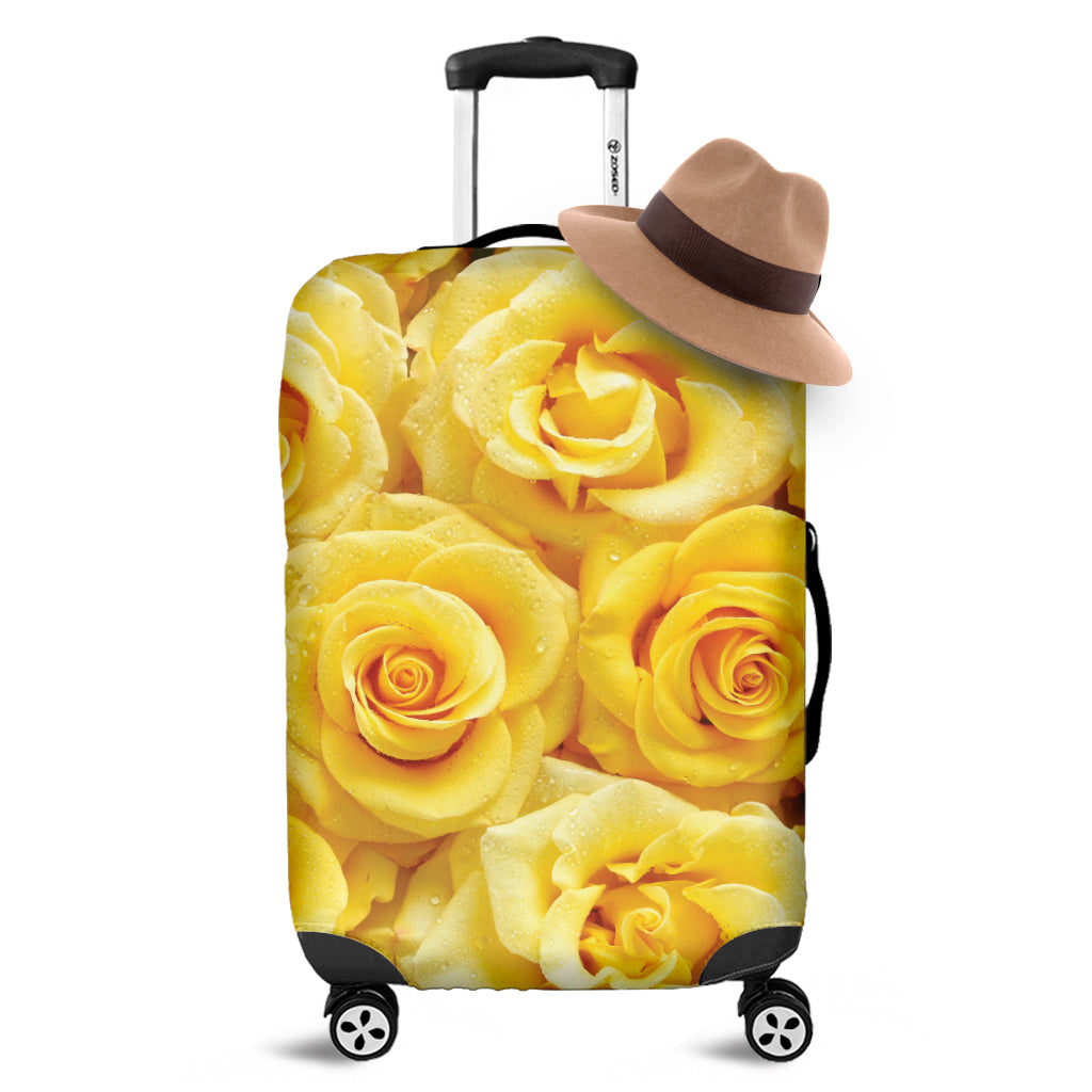 Yellow Rose Print Luggage Cover