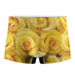 Yellow Rose Print Men's Boxer Briefs