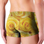 Yellow Rose Print Men's Boxer Briefs