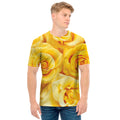 Yellow Rose Print Men's T-Shirt