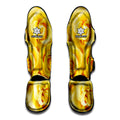 Yellow Rose Print Muay Thai Shin Guards