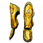 Yellow Rose Print Muay Thai Shin Guard