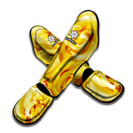 Yellow Rose Print Muay Thai Shin Guard