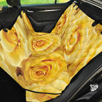 Yellow Rose Print Pet Car Back Seat Cover