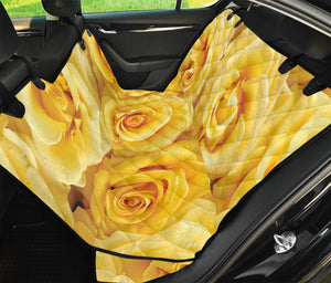 Yellow Rose Print Pet Car Back Seat Cover