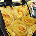 Yellow Rose Print Pet Car Back Seat Cover