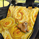 Yellow Rose Print Pet Car Back Seat Cover