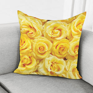 Yellow Rose Print Pillow Cover