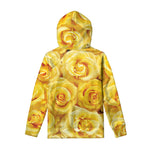 Yellow Rose Print Pullover Hoodie