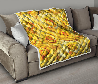 Yellow Rose Print Quilt