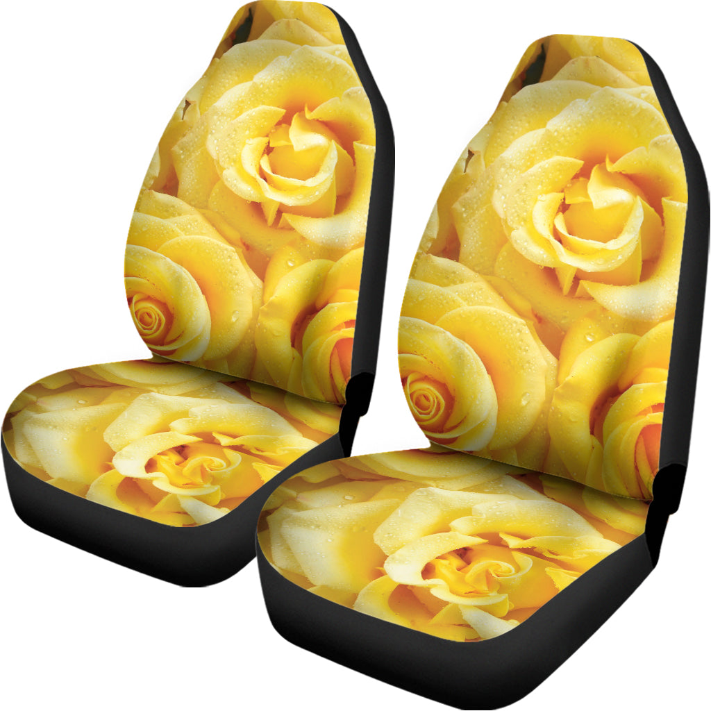 Yellow Rose Print Universal Fit Car Seat Covers