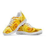 Yellow Rose Print White Sneakers