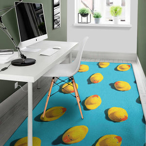 Yellow Rubber Ducks Print Area Rug