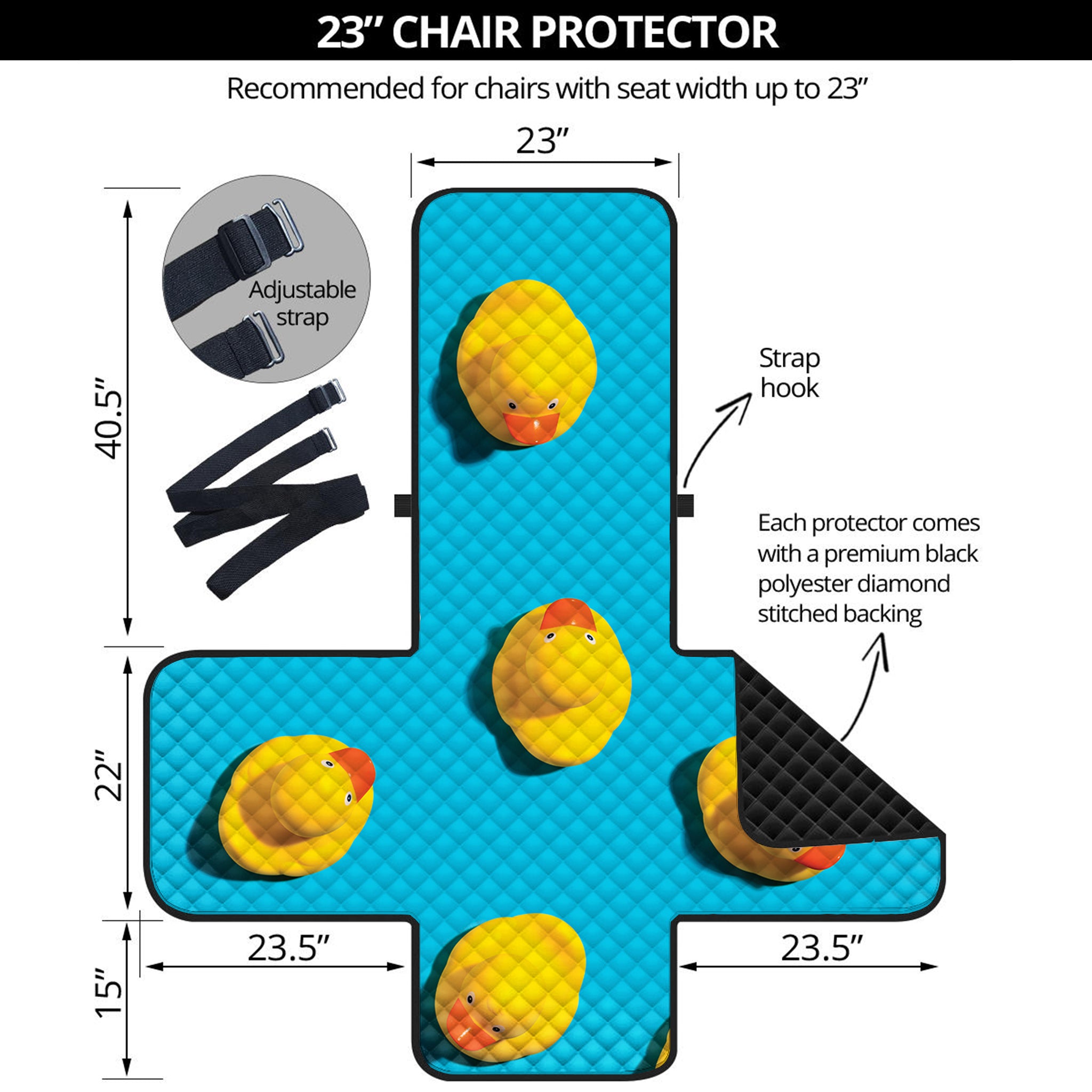 Yellow Rubber Ducks Print Armchair Protector