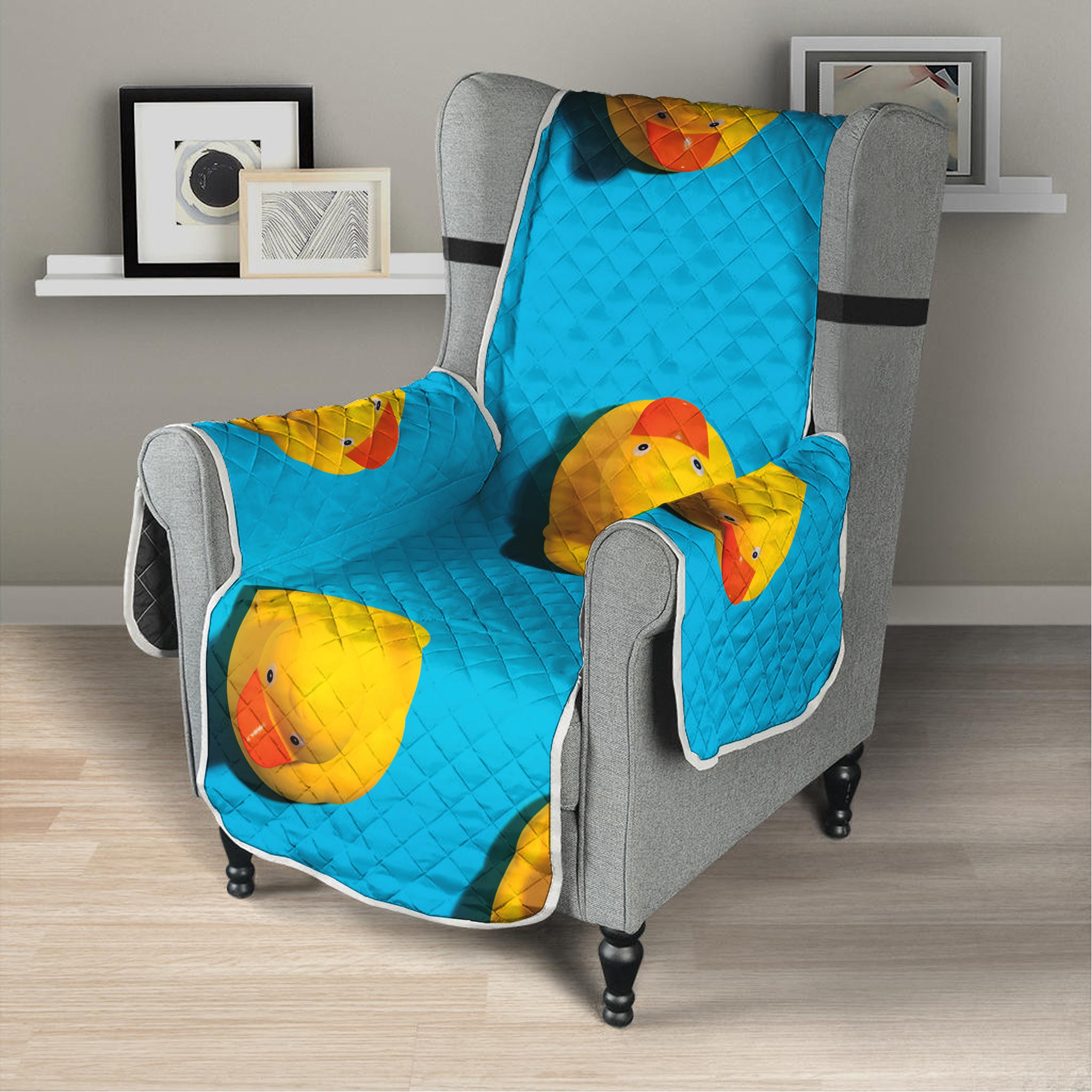 Yellow Rubber Ducks Print Armchair Protector