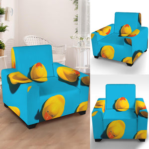 Yellow Rubber Ducks Print Armchair Slipcover