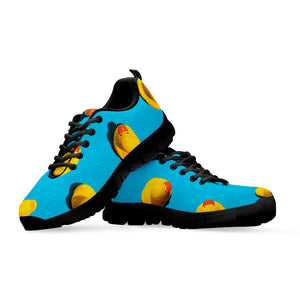 Yellow Rubber Ducks Print Black Sneakers