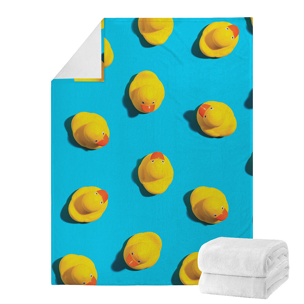 Yellow Rubber Ducks Print Blanket