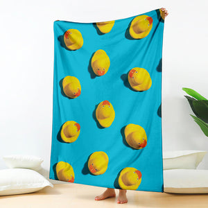 Yellow Rubber Ducks Print Blanket