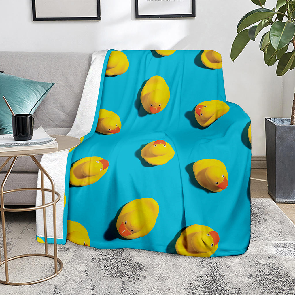 Yellow Rubber Ducks Print Blanket