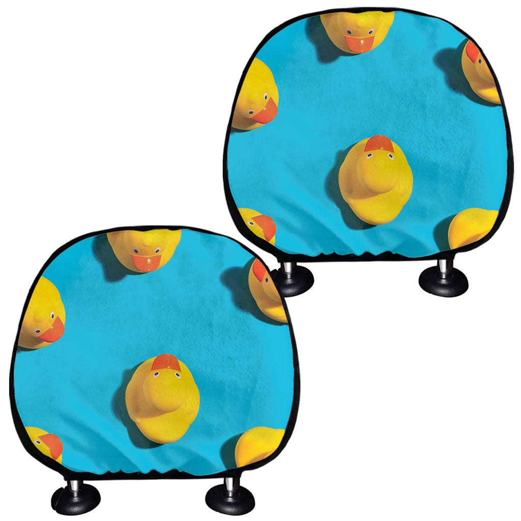 Yellow Rubber Ducks Print Car Headrest Covers