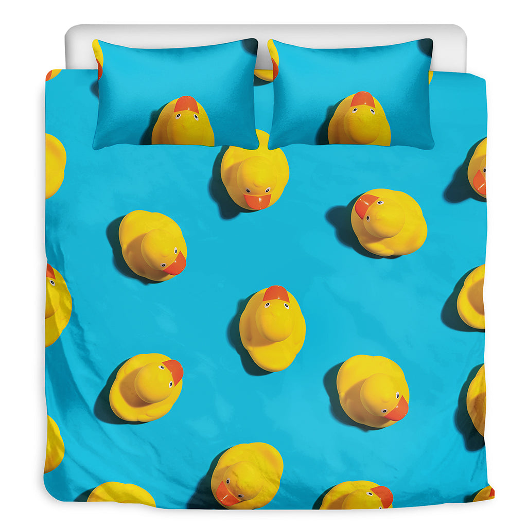 Yellow Rubber Ducks Print Duvet Cover Bedding Set