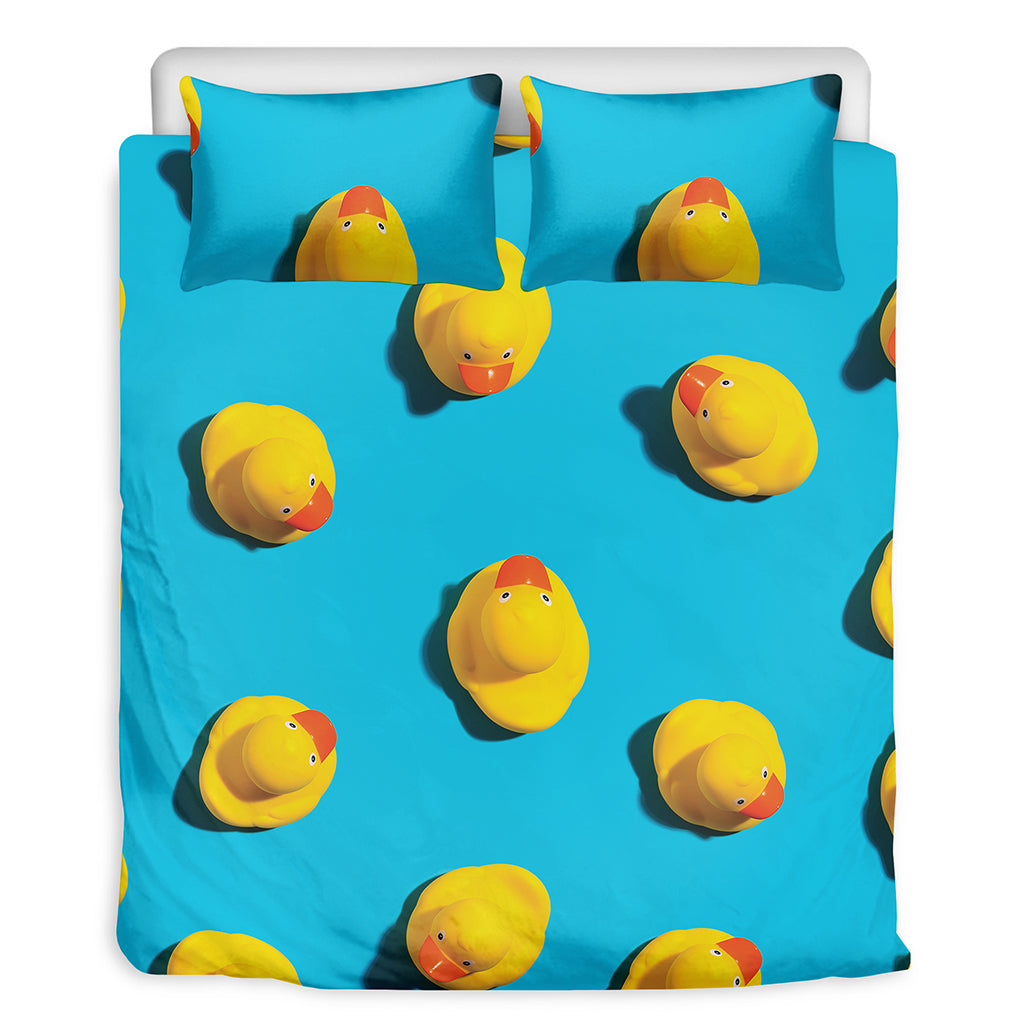 Yellow Rubber Ducks Print Duvet Cover Bedding Set