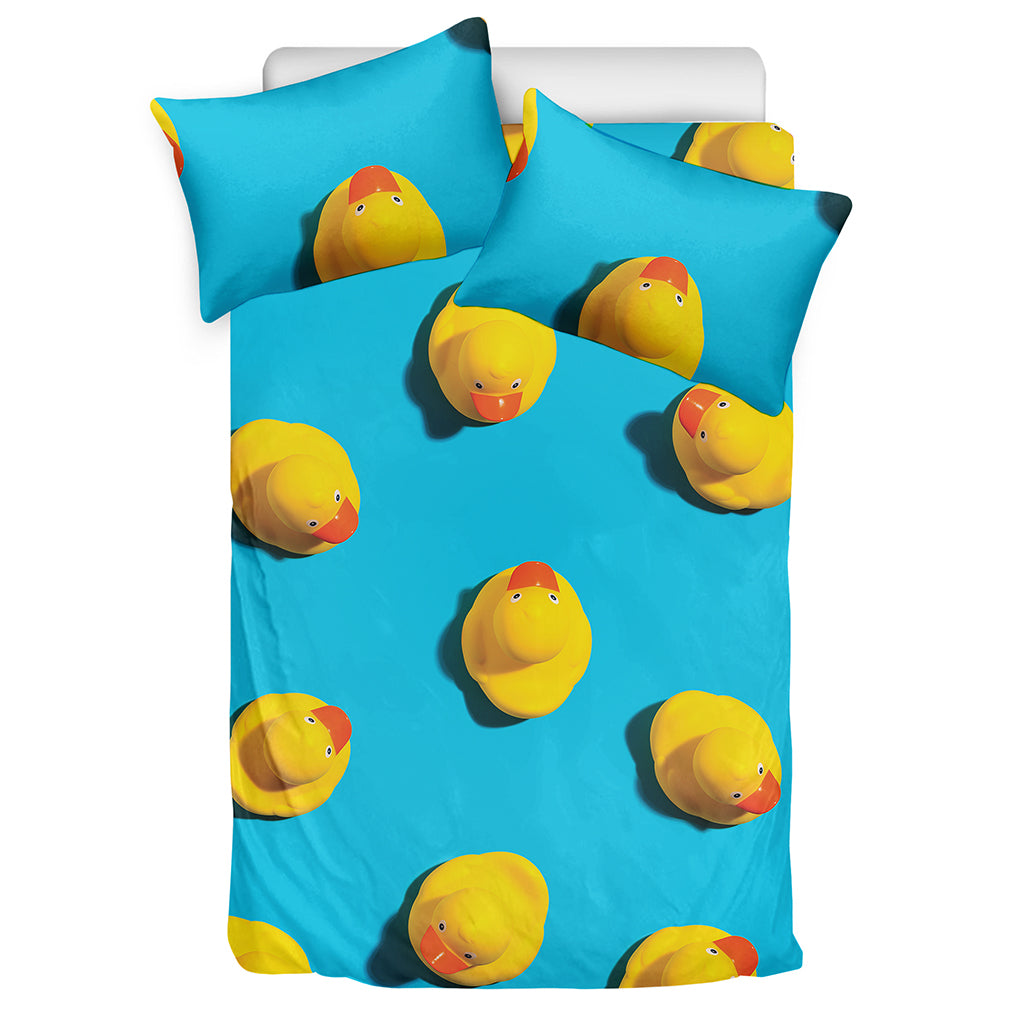 Yellow Rubber Ducks Print Duvet Cover Bedding Set