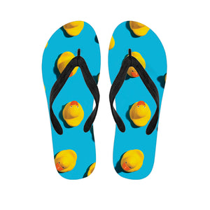 Yellow Rubber Ducks Print Flip Flops