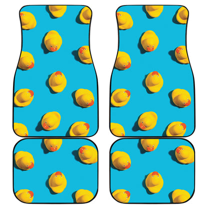 Yellow Rubber Ducks Print Front and Back Car Floor Mats