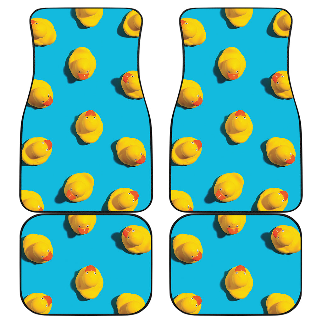 Yellow Rubber Ducks Print Front and Back Car Floor Mats