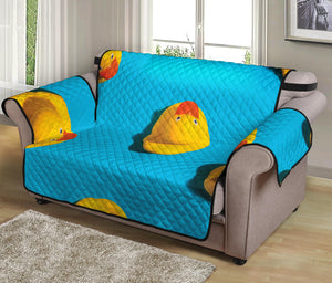 Yellow Rubber Ducks Print Loveseat Protector